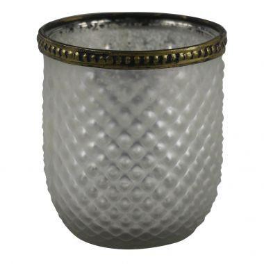 Castical de metal dourado e vidro 8,5cm x 10cm - Btc decor Menor preço em Castical de metal dourado e vidro 8,5cm x 10cm - Btc decor