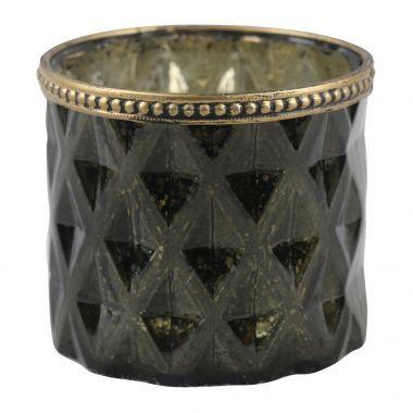Castical metal dourado e vidro verde 9cm x 8cm - Btc decor Menor preço em Castical metal dourado e vidro verde 9cm x 8cm - Btc decor