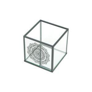Menor preço em Castical vidro mandala preta 10x10x10cm - Urban