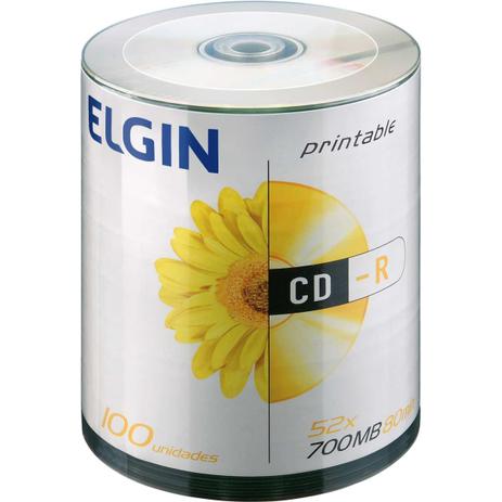 CD Gravavel Printable CD-R 700MB/80MIN/52X - Elgin Menor preço em CD Gravavel Printable CD-R 700MB/80MIN/52X - Elgin