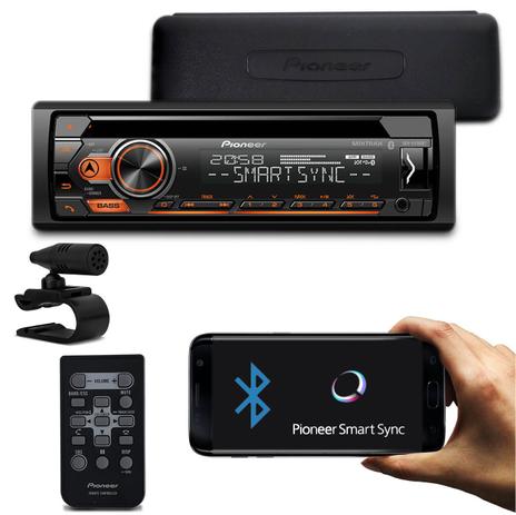 CD Player Pioneer DEH-S4180BT 1 Din LCD BT Interface Android Spotify Mixtrax MP3 USB AUX Controle Menor preço em CD Player Pioneer DEH-S4180BT 1 Din LCD BT Interface Android Spotify Mixtrax MP3 USB AUX Controle