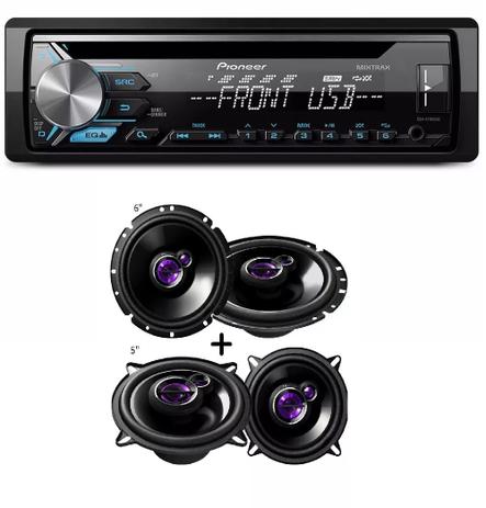 Cd Player Pioneer Mp3 Deh-x1980ub Usb Aux com Alto Falante Pioneer Kit 5 Ts1360 + 6 Ts1760 200w Menor preço em Cd Player Pioneer Mp3 Deh-x1980ub Usb Aux com Alto Falante Pioneer Kit 5 Ts1360 + 6 Ts1760 200w