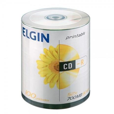 CD-R ELGIN Midia 700MB / 80 MIN / 52X Pino 100 (printable) Menor preço em CD-R ELGIN Midia 700MB / 80 MIN / 52X Pino 100 (printable)