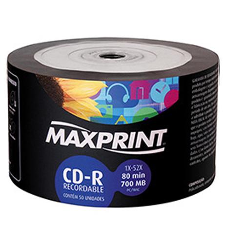 Cd-R Gravável 700Mb 80min 50 Bulk - Max print Menor preço em Cd-R Gravável 700Mb 80min 50 Bulk - Max print