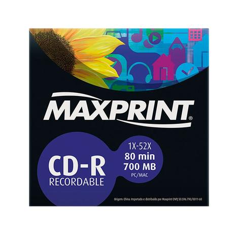CD-R Gravável Envelope Maxprint Menor preço em CD-R Gravável Envelope Maxprint