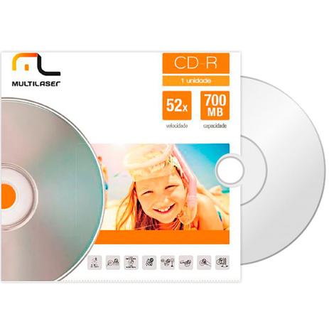 CD-R Multilaser 700 MB 80 MIN 52X (Envelope) Pack C/ 10 Unidades Menor preço em CD-R Multilaser 700 MB 80 MIN 52X (Envelope) Pack C/ 10 Unidades