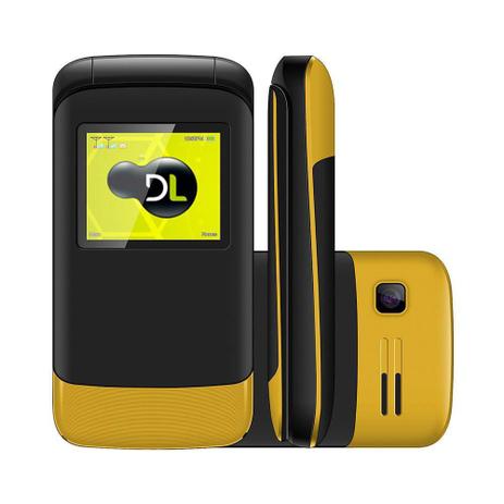 Celular DL Desbloqueado com Dual Chip Câmera - Preto/Amarelo Menor preço em Celular DL Desbloqueado com Dual Chip Câmera - Preto/Amarelo