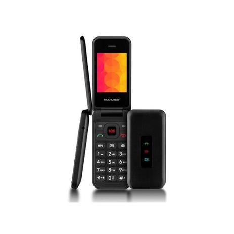 Celular Flip Vita 3G SOS Multilaser P9140 Preto Menor preço em Celular Flip Vita 3G SOS Multilaser P9140 Preto