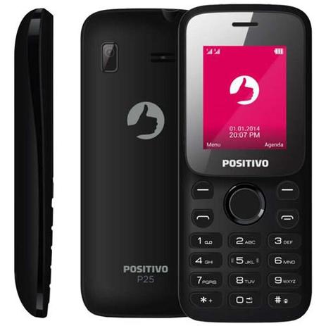 Celular P25B 1.8 Bluetooth Dual Chip Preto POSITIVO Menor preço em Celular P25B 1.8 Bluetooth Dual Chip Preto POSITIVO