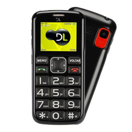 Celular Para Idoso DL Botao SOS Dual Chip Camera VGA e Radio FM YC-110 Preto Menor preço em Celular Para Idoso DL Botao SOS Dual Chip Camera VGA e Radio FM YC-110 Preto
