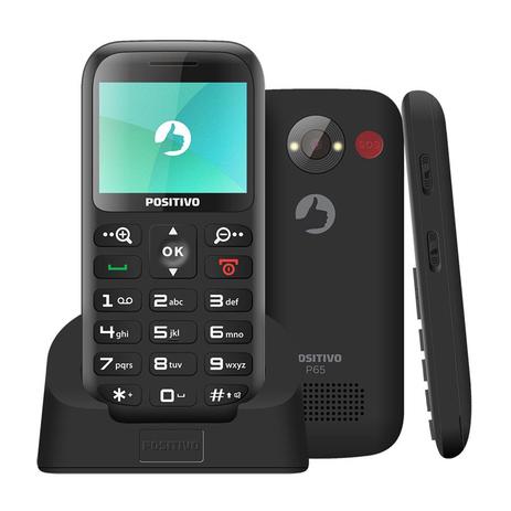 Celular Positivo P65 Preto tela de 2,3”, Dual Chip, Câmera VGA com Flash, Bluetooth, Radio e GPS Menor preço em Celular Positivo P65 Preto tela de 2,3”, Dual Chip, Câmera VGA com Flash, Bluetooth, Radio e GPS