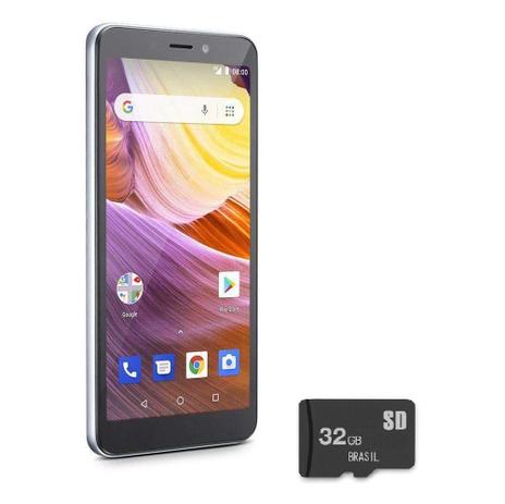 Celular Smartphone Multilaser 3G Quad Core 5,5” 8GB + SD 32GB 8MP Android MS50G NB747 Prata/Preto Menor preço em Celular Smartphone Multilaser 3G Quad Core 5,5” 8GB + SD 32GB 8MP Android MS50G NB747 Prata/Preto