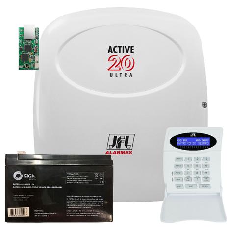 Central de Alarme Active 20 Ultra com Ethernet e Bateria - Jfl Alarmes Menor preço em Central de Alarme Active 20 Ultra com Ethernet e Bateria - Jfl Alarmes