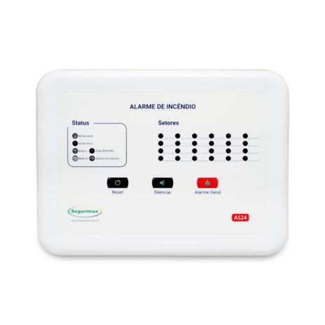 Central de Alarme de Incêndio Convencional 12V - 24 setores Segurimax Com Bateria - Segurimax premium Menor preço em Central de Alarme de Incêndio Convencional 12V - 24 setores Segurimax Com Bateria - Segurimax premium