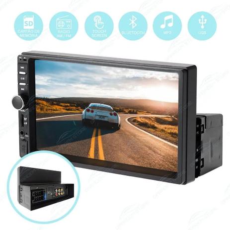 Central Multimídia 1 DIN MP5 Espelhamento Bluetooth USB Leitor SD Google Android e Apple IOS - First Option é boa?