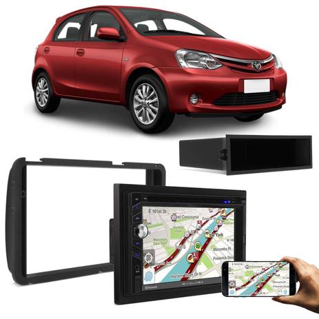 Menor preço em Central Multimídia Evolve+ 6,2 Pol USB SD Bluetooth Espelhamento Celular + Moldura Etios 12 a 14 Pre - Prime