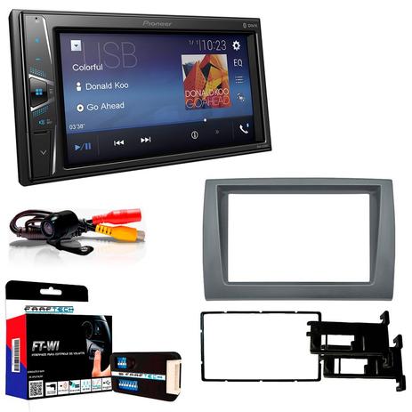Central Multimidia Fiat Bravo 2012 a 2014 com Pioneer MVH G218BT, Camera e Moldura Menor preço em Central Multimidia Fiat Bravo 2012 a 2014 com Pioneer MVH G218BT, Camera e Moldura