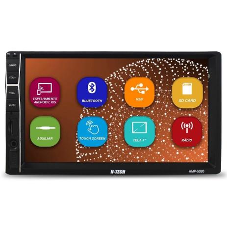 Central Multimídia H-Tech MP5 2 DIN 6,2 USB/SD CARD/AUX/BT/Espelhamento Android E IOS HMP-5020 Menor preço em Central Multimídia H-Tech MP5 2 DIN 6,2 USB/SD CARD/AUX/BT/Espelhamento Android E IOS HMP-5020