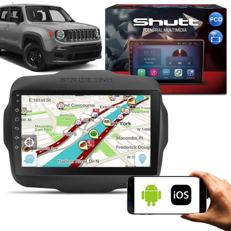 Central Multimídia Jeep Renegade PCD 15 a 19 Android 9 Pol Touch BT GPS Espelhamento Via WiFi Shutt Menor preço em Central Multimídia Jeep Renegade PCD 15 a 19 Android 9 Pol Touch BT GPS Espelhamento Via WiFi Shutt