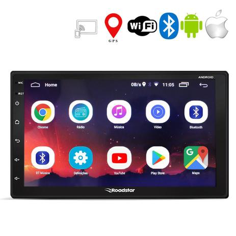 Central Multimídia Roadstar RS-804BR Android 8.1 Tela 7 Wi-fi GPS USB SD 2 Din 4x50 RMS Menor preço em Central Multimídia Roadstar RS-804BR Android 8.1 Tela 7 Wi-fi GPS USB SD 2 Din 4x50 RMS