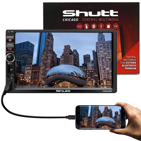 Central Multimídia Shutt Chicago 2 Din Tela 7” Touch USB SD P2 Espelhamento Android IOS Bluetooth FM é boa?