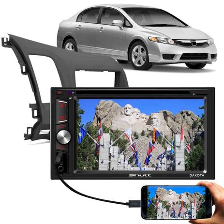 Central Multimídia Shutt Dakota 6.2” Bluetooth Espelhamento USB MP3 + Moldura Painel 2 Din New Civic Menor preço em Central Multimídia Shutt Dakota 6.2” Bluetooth Espelhamento USB MP3 + Moldura Painel 2 Din New Civic