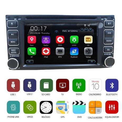 Central multimídia toyota corolla/etios - dvd tv gps usb sd Menor preço em Central multimídia toyota corolla/etios - dvd tv gps usb sd