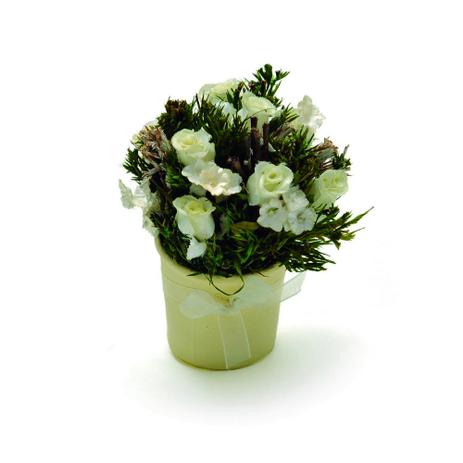 Centro de Mesa Bouquet Vaso Red com Botões de Rosa Amarelo - Cromus Menor preço em Centro de Mesa Bouquet Vaso Red com Botões de Rosa Amarelo - Cromus