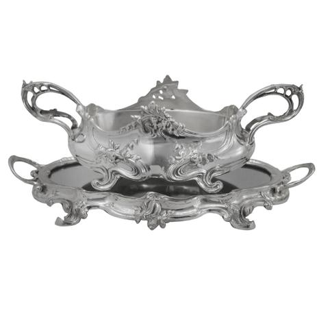 Centro de Mesa em Metal c/ Bandeja Espelhada 20x50 - Prime home decor Menor preço em Centro de Mesa em Metal c/ Bandeja Espelhada 20x50 - Prime home decor