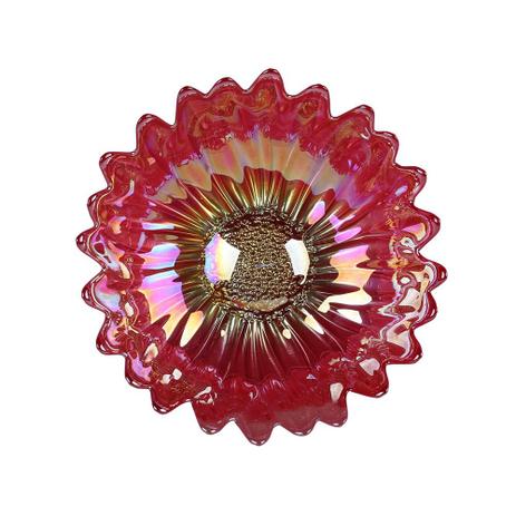 Centro de mesa em vidro Lhermitage Folhagem 17x6cm rosa Menor preço em Centro de mesa em vidro Lhermitage Folhagem 17x6cm rosa