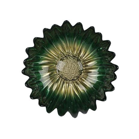 Centro de mesa em vidro Lhermitage Folhagem 17x6cm verde Menor preço em Centro de mesa em vidro Lhermitage Folhagem 17x6cm verde