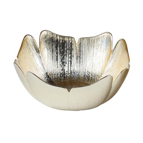 Centro de mesa em vidro Lhermitage Folhagem 22,5cm ouro Menor preço em Centro de mesa em vidro Lhermitage Folhagem 22,5cm ouro