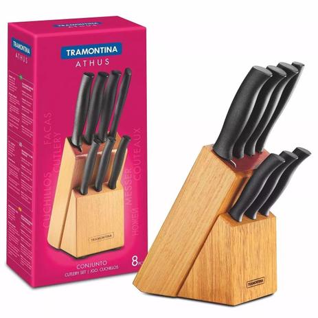 Cepo Faqueiro Cutlery Athus Aço Inox Preto Tramontina 082 Menor preço em Cepo Faqueiro Cutlery Athus Aço Inox Preto Tramontina 082