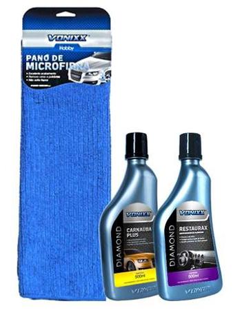 Cera Carnauba Plus Restaurax + 3 Panos De Micro Fibra 35x35 - Vonixx Menor preço em Cera Carnauba Plus Restaurax + 3 Panos De Micro Fibra 35x35 - Vonixx