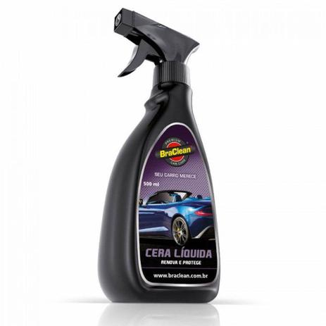 Cera Líquida de Carnaúba Cristalizadora 500ml Braclean Menor preço em Cera Líquida de Carnaúba Cristalizadora 500ml Braclean