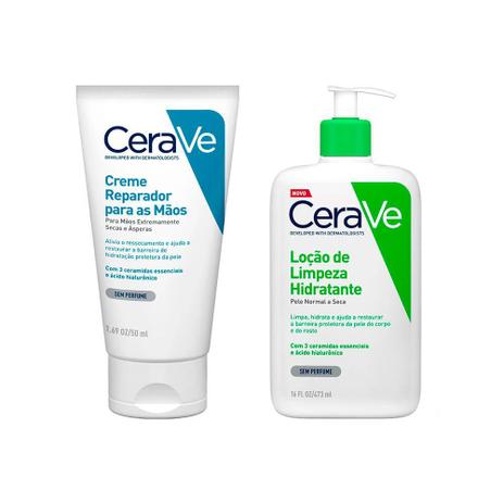 Cerave Loção de Limpeza + Creme Hidratante Kit Loção de Limpeza + Hidratante Menor preço em Cerave Loção de Limpeza + Creme Hidratante Kit Loção de Limpeza + Hidratante