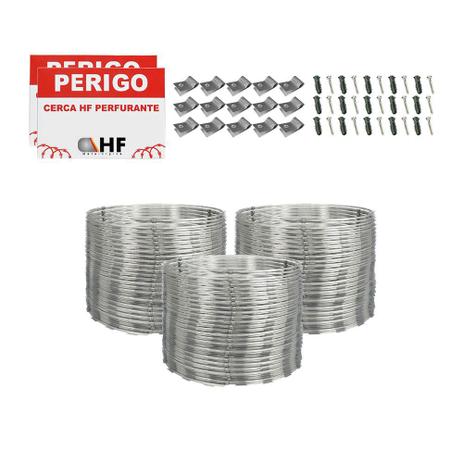 Cerca concertina dupla clipada galvanizada 30cm 15 metros - HF CENTRAL Menor preço em Cerca concertina dupla clipada galvanizada 30cm 15 metros - HF CENTRAL