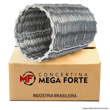 Cerca Concertina Dupla Clipada - Ouriço com 300mm de diâmetro, Rende aprox. 5 Mts de Muro - Mega Forte Menor preço em Cerca Concertina Dupla Clipada - Ouriço com 300mm de diâmetro, Rende aprox. 5 Mts de Muro - Mega Forte