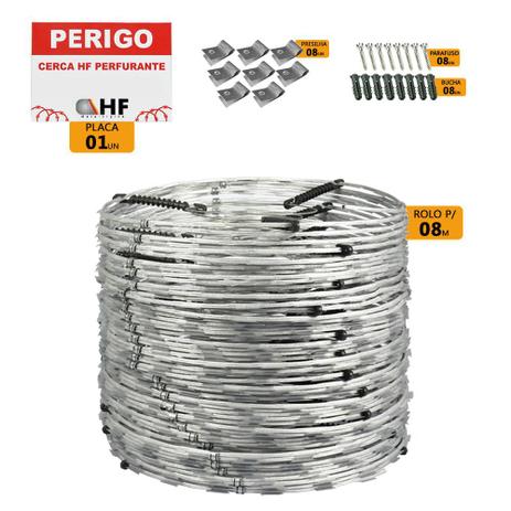 Cerca concertina dupla inox eletrificada 45cm caixa para 10 metros com kit de instalação (64 voltas) - HF Metalúrgica Menor preço em Cerca concertina dupla inox eletrificada 45cm caixa para 10 metros com kit de instalação (64 voltas) - HF Metalúrgica