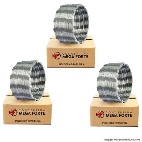 Cerca Concertina Simples - Ouriço Simples com 30cm de diâmetro, Rende aprox. 30 Mts de muro - Mega Forte Menor preço em Cerca Concertina Simples - Ouriço Simples com 30cm de diâmetro, Rende aprox. 30 Mts de muro - Mega Forte