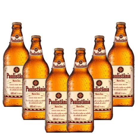 Cerveja Artesanal Paulistania Lager Marco Zero 600ml 6 Unid Menor preço em Cerveja Artesanal Paulistania Lager Marco Zero 600ml 6 Unid