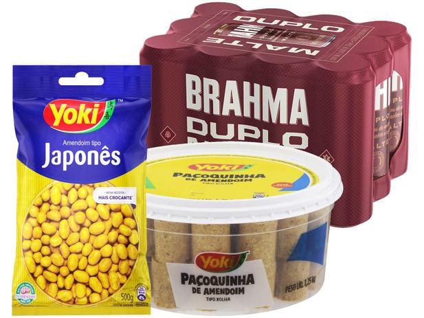 Cerveja Brahma Duplo Malte 350ml 12 Unidades com - Paçoca Rolha Yoki 1,25kg + Amendoim 500g Menor preço em Cerveja Brahma Duplo Malte 350ml 12 Unidades com - Paçoca Rolha Yoki 1,25kg + Amendoim 500g