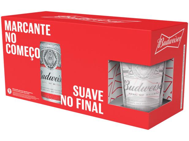 Cerveja Budweiser Kit American Standard Lager - 8 Unidades 269ml com 1 Copo