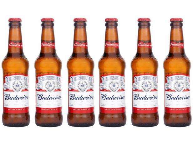 Cerveja Budweiser Lager 6 Unidades - 330ml Menor preço em Cerveja Budweiser Lager 6 Unidades - 330ml