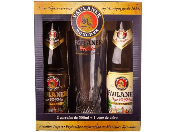 Cerveja Paulaner Weissbier e Dunkel Ale 2 Unidades - 500ml com 1 Copo