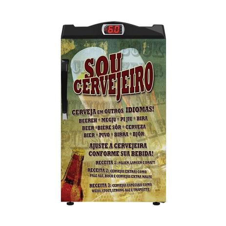Cervejeira 100 L Porta Cega Adesivada Sou Cervejeiro 127 V Preto Fosco - VENAX Menor preço em Cervejeira 100 L Porta Cega Adesivada Sou Cervejeiro 127 V Preto Fosco - VENAX