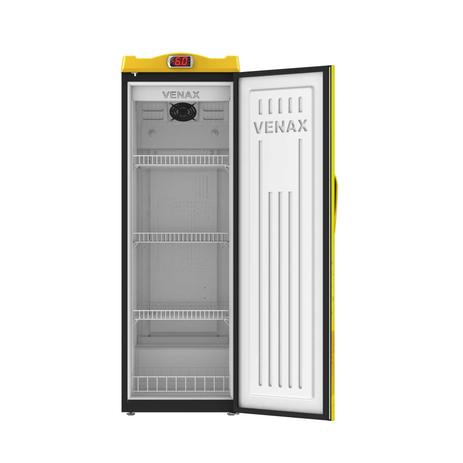 Cervejeira 200 l porta cega adesivada amarelo venax - 127v Menor preço em Cervejeira 200 l porta cega adesivada amarelo venax - 127v