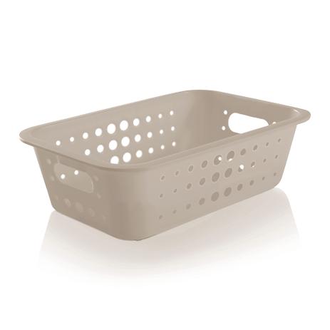 Cesta organizadora de plástico Ou bege 29X19X8,5CM - 26790 Menor preço em Cesta organizadora de plástico Ou bege 29X19X8,5CM - 26790