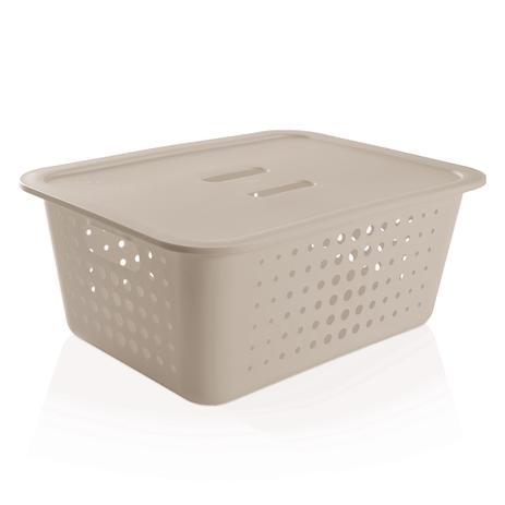 Cesta organizadora de plástico Ou bege 41X31X16CM - 26820 é boa?
