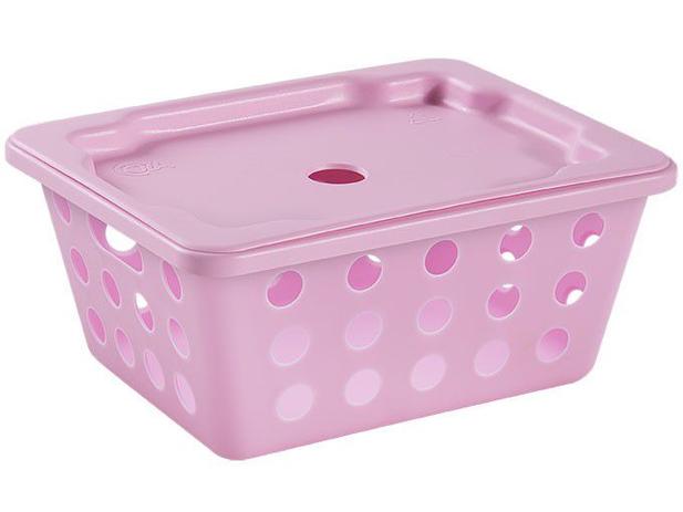 Cesta Pequena Retangular com Tampa Coza - 10827/0067 Menor preço em Cesta Pequena Retangular com Tampa Coza - 10827/0067